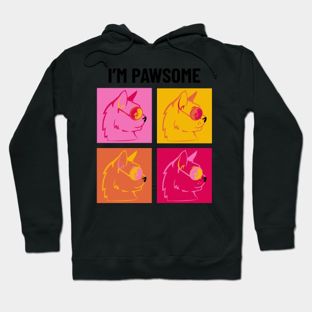 Awesome Pawsome Cool Cat In Shades Hoodie by 4U2NV-LDN